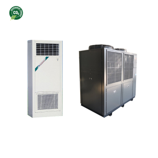 Soplador de aire caliente con pompa de calor de CO2 con soporte de suelo de 75KW para calefacción de espacios e invernadero